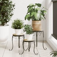 Vidaxl Supports Pour Plantes 3 Pcs Terre Cuite Et Blanc Céramique