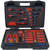 COFFRET 25 OUTILS ISOLES 1000 VOLTS GS VDE ET DOUILLES 3/8