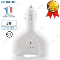 Chargeur Allume-Cigare 3.1 Voiture Iphone Samsung Chargement Rapide 2 Ports Usb Trajet Voyage Couleur Blanche Pratique Appareils