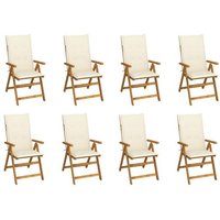 Yueyinnkeji Chaises Pliables De Jardin Avec Coussins 8 Pcs Bois D'acacia Type3