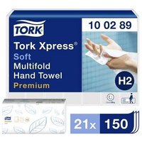 Lot de 21 paquets essuie-mains TORK Xpress doux - interfoliés - Premium - 100289