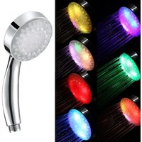 Pommeau de douche avec 5 LED et 7 couleurs, pour douche de pluie, simple, rond, pour bain d'eau, salle de bain, nouveau, romantique, magique, RC-9816