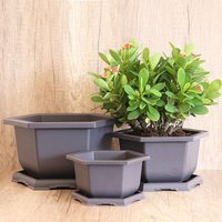 Grands Pots De Fleurs Carrés En Plastique, Pot D'intérieur Et D'extérieur, Conteneur De Jardin, Patio, Balcon, Plateau Avec Grille, Trous De Drainage