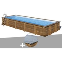 Kit piscine bois Gré Mint 10,10 x 4,18 x 1,46 m + Bâche hiver