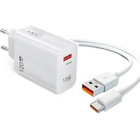 Kit Chargeur Ultra Rapide Usb-A 120 W + Câble Type-A Vers Type-C Phonecare Compatible Avec Xiaomi - Blanc