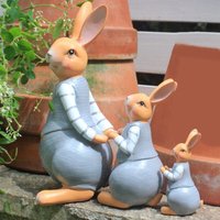 Statue De Jardin En Résine De 3 Lapins, Sculpture Animale, Ornements Artisanaux D'art, Imperméable Pour Jardin, Cour, Parc, Patio