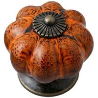 Poignée de meuble en céramique de citrouille ronde rétro, poignée de tiroir de garde-robe, porte d'armoire, poignées à trou unique pour armoires et