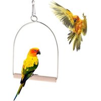 Cage Suspendue En Bois Naturel Pour Oiseaux, Perchoirs, Perroquets, Balançoire, Jouets, Support, Pendentif