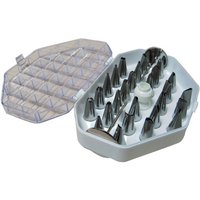 De buyer coffrets 26 douilles fines pour décor + adaptateur - inox