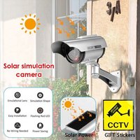 Caméra de vidéosurveillance factice à Led solaire, faux moniteur de sécurité pour l'extérieur et l'intérieur