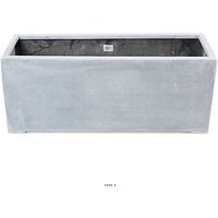 Jardinière Rectangulaire En Fibre De Verre H 40 Cm Gris Ciment