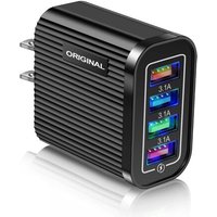 Chargeur Universel De Téléphone Portable Abs 4 Usb 3.1a Multi-Ports Voyage Maison Prise Murale Eu/Us, Tête De Chargement Pour Tablette Téléphone