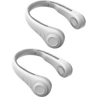 2pcs Cou Suspendu Ventilateur Sports Gym Courir Ventilateur Personnel Ventilateur Portable Blanc
