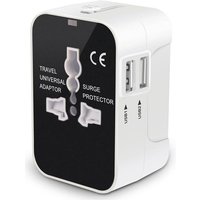 Adaptateur De Voyage Universel Tout-En-Un Adaptateur De Voyage Adaptateur Secteur Chargeur Mural Adaptateur Secteur Avec Deux Ports De Charge Usb