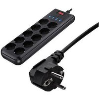 Multiprise Parasurtenseur Parafoudre avec 5 Prises et 1 Port Type-C et 3 Ports USB, Multiprise USB avec 5 Interrupteurs Individuels, Multiprise