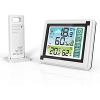 Station météo numérique sans fil pour l'intérieur et l'extérieur, thermomètre et hygromètre, mesure de la température et de l'humidité, horloge météo