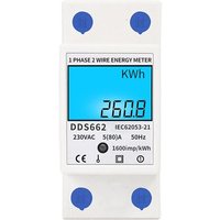Compteur d'énergie électrique numérique, monophasé DIN Rail, 17000W, compteur d'électricité, une Phase, deux fils, multifonction