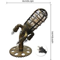 Lampe Steampunk Industrielle Vintage, Éclairage De Bureau En Forme De Fusée, Décor Rétro Pour La Maison, Le Salon, La Table De Chevet Et La Table De