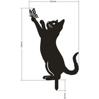 Statue De Chat Artistique En Métal, Piquet D'extérieur, Figurine De Chat 2d, Décor De Sol Pour Cour, Cadeau, Décoration De Pelouse, Jardin, Chaton