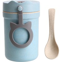 Tasse De Petit Déjeuner Étanche 330ml Paille De Blé, Boîte À Déjeuner Portable Pour Enfants, Préparation De Repas Écologique Boîte À Bento Boîte À