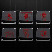 Ensemble De Sous-Verres 3d Pour Échantillons De Cerveau, Tranches De Cerveau Carrées En Verre Acrylique, Boissons De Table, Cadeau Pour Les