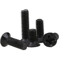 Vis Phillips à tête fraisée, 200 pièces, en acier au carbone, pour ordinateur portable, zingué noir