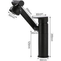 1080 Degré Bassin Robinet Évier De Cuisine Robinet Robinet De Salle De Bain Mélangeur Aérateur 2 En 1 Noir Robinet Chauffée Robinet Gastronomique