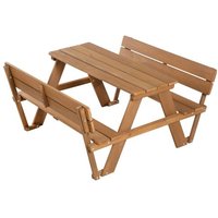 Table Pique-Nique Avec Dossier Et Coussin Banc - Teck