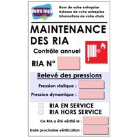 10 Etiquettes de maintenance pour RIA personnalisées - Taille 90 X 120 mm
