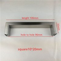Poignée de porte carrée en acier inoxydable, 10x20mm, 4.2 "" 24"", pour armoire de cuisine
