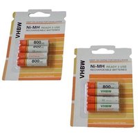 vhbw 8x Batterie AAA micro compatible avec Sennheiser RS 195, 175 casque audio, écouteurs sans fil (800mAh, 1,2V, NiMH)