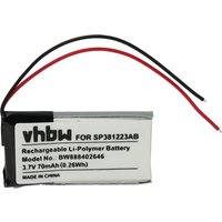 vhbw 1x Batterie compatible avec Samsung BN81-04794A, SSG-2200AR lunettes 3D, VR (70mAh, 3,7V, Li-polymère)