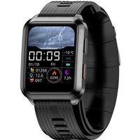 Montre Connectée Femme Homme avec Tensiomètre Cardiofréquencemètre Le noir