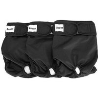 Avont 3 Couches Lavables Pour Chien Femelle Culotte Protection Confort Nappy Lors Des Périodes Physiologiques De Chaleurs D Incontinence-Noir-Xl