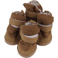 Chaussures De Neige Confortables Et Élégantes Pour Animaux De Compagnie, Rose Et Kaki, Pour Chien, Bottes Pour Enfant, En Coton Et Lin, Garde Au Chaud