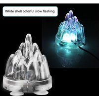 Lumière Led Colorée En Forme De Disque En Pierre À Air, Décorations Pour Aquarium, Pompe À Air Type Volcan