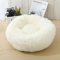 Sac De Couchage Rond Super Doux Pour Animaux De Compagnie De Type Niche, Long Tapis Coussin En Peluche Qui Tient Chaud L'hiver, Idéal Pour Chiot,