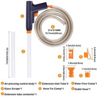 Nettoyeur De Gravier D'Aquarium, Nouveau Changeur D'Eau Rapide Avec Bouton De Pression D'Air, Kit De Nettoyage De Sable D'Aquarium