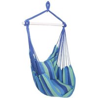 Chaise Balançoire Portable Hamac Suspendue Avec 2 Oreillers Pour Jardin Intérieur Extérieur, Bleu Vert