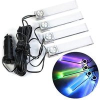 Chargeur De Voiture Led 12v, Luminaire Décoratif D'intérieur, 4 En 1, Lumière Bleue/Colorée