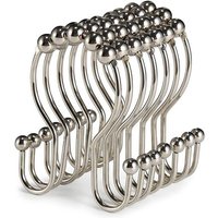 Paquet de 12 anneaux de crochets pour rideau de douche - glissement en douceur Argent
