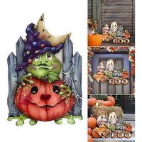 Panneau De Porte En Bois Fantôme De Citrouille Créatif, Ornement Suspendu D'halloween, Pour La Maison, Salon, Porche, Décoration, Plaques Xqmg, 2021