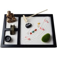 Ensemble De Mini Plateaux De Sable Zen, 3 Grilles, Statues De Bouddha, Ensemble De Jardin Zen, Pont De Sable, Arbre, Plage, Micro Paysage, Artisanat