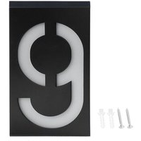 Panneau Lumineux Led À Énergie Solaire, Panneau Lumineux D'extérieur, Maison, Hôtel, Magasin, Porte, Plaque D'adresse (Numéro 9)
