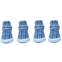 Chaussures De Sport Antidérapantes Bleues En Tissu Doux Pour Chien, Baskets Respirantes Pour Chiot, Chiot, Chien, 4 Pièces