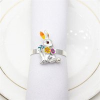 Anneau De Serviette Lapin De Pâques En Métal, Boucle Pour Dîner De Vacances, Banquet De Mariage, Décoration De Table De Maison