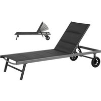 Bain De Soleil Textilène Matelassé Et Aluminium "Bella" - Phoenix - Noir