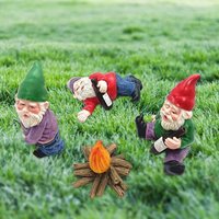 Statue De Gnomes Miniatures De Jardin, Kit D'ornements, Accessoires De Décoration, 4 Pièces, Livraison Directe, S06 21