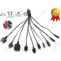 Td® 10 En 1 Câble Chargeur Universel Alimentation Connecteurs Rétractable Usb Charge Rapide Téléphone Multicanal Compatible Smartpho