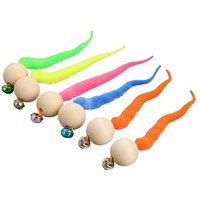 Clochette À Queue De Poisson Pour Chat, Jouet À Mâcher, Boule En Bois, Morsure De Chaton, Nouveau